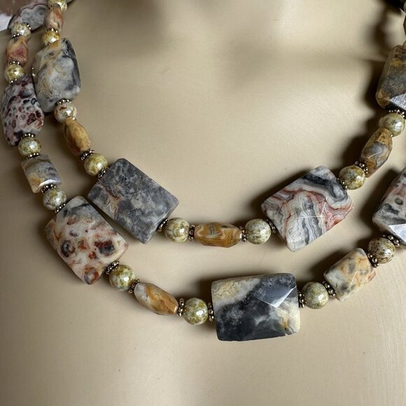 Southwestern Artisan Belt Multicolor Crazy Lace Agate Beaded Gemstones 44" - Picture 12 of 13